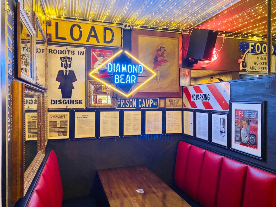 <strong>The new Hoffa booth at Momma&rsquo;s, a trucker-themed bar on Kentucky Street.</strong> (Photo courtesy Momma&rsquo;s)
