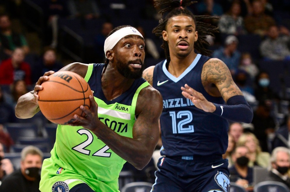 <strong>Minnesota Timberwolves guard Patrick Beverley (22) battles Memphis Grizzlies guard Ja Morant (12) on Nov. 8, 2021. &ldquo;My matchup is with the Timberwolves,&rdquo; Morant said when asked about Beverley.&nbsp;&ldquo;I don&rsquo;t (make it about the individual matchup). I handle my business. Whatever I have to do to get a win.&rdquo;</strong> (Brandon Dill/AP file)
