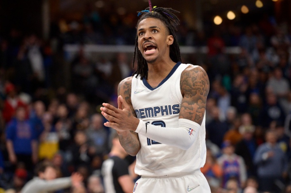 <strong>A recent Instagram post by Memphis Grizzlies guard Ja Morant (in a March 11 file photo) irked Timberwolves fans and encouraged Grizzlies supporters.</strong> (AP Photo/Brandon Dill)