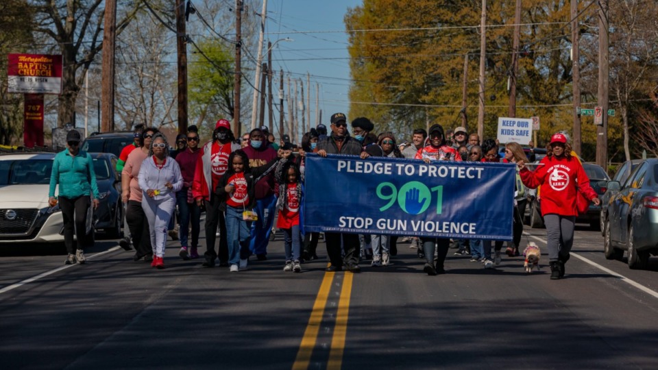 <strong>Pledge to Protect 901 hosted a walk to end gun violence Saturday, April 9, in the Soulsville area.</strong>&nbsp;(Ziggy Mack/Special to The Daily Memphian)