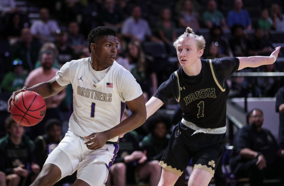 <strong>CBHS guard Chandler Jackson (bringing the ball up the court during the March 5 TSSAA Div. II Class AA state championship game against Knoxville Catholic in Cookeville, Tenn.) is The Daily Memphian&rsquo;s boys basketball player of the year.</strong> (Patrick Lantrip/Daily Memphian)