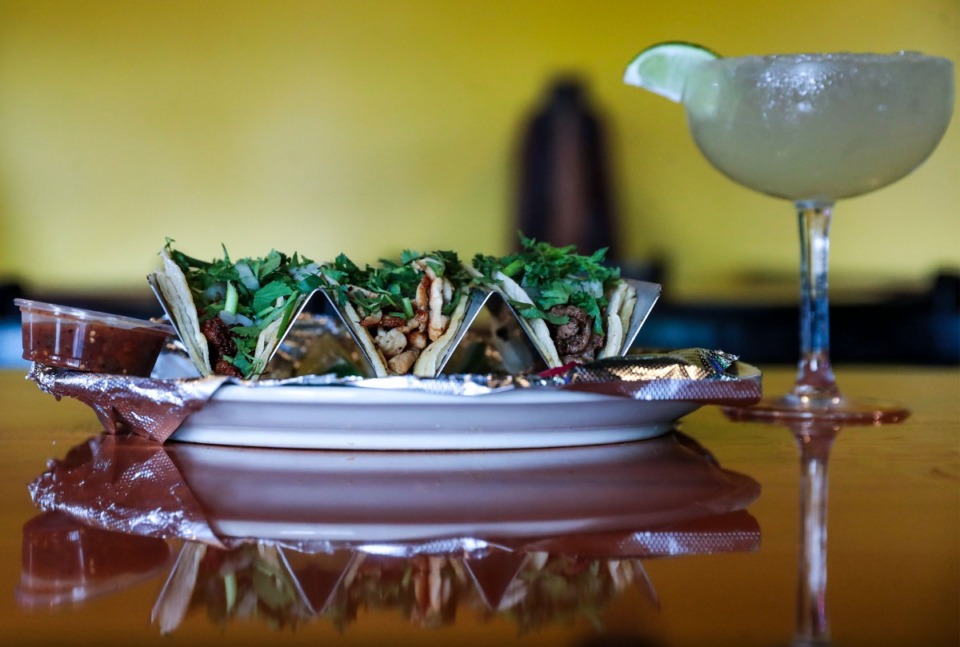 <strong>A plate of tacos and a margarita served at Ricos Tacos &amp; 'Ritas.&nbsp;The restaurant opened in Arlington at&nbsp;11875 U.S. 70, Ste. 103.</strong> (Patrick Lantrip/The Daily Memphian)