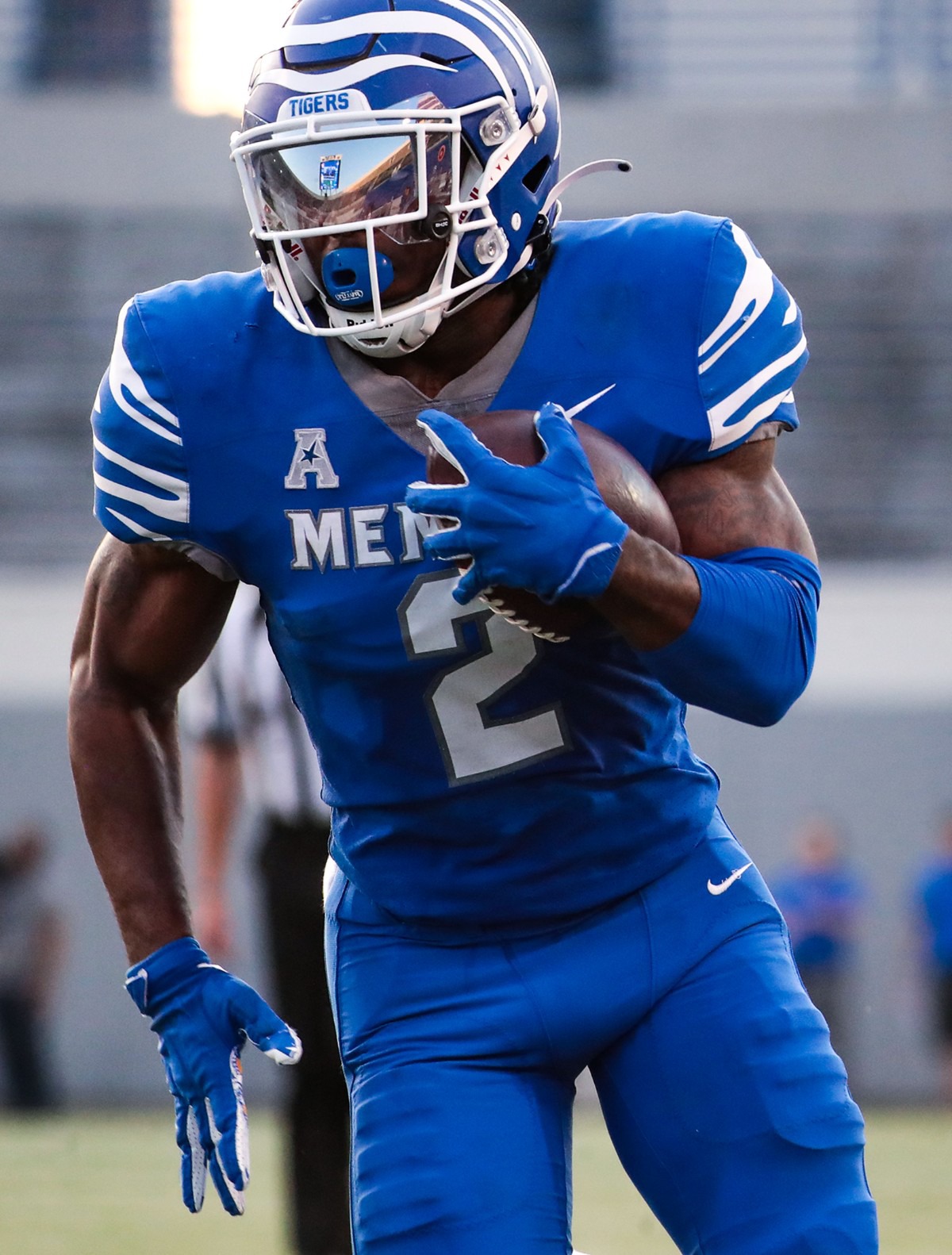 <strong>University of Memphis running back Rodrigues Clark (2) rushes the ball at the Tigers&rsquo; spring game on April 22, 2022.</strong> (Patrick Lantrip/Daily Memphian)