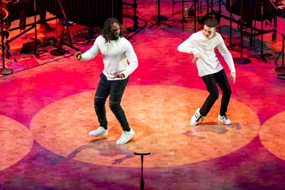 <strong>Crosstown Arts presents&nbsp;&ldquo;Metamorphosis&rdquo; with Third Coast Percussion and dancers Cameron Murphy and Quinten Robinson on May 3 at Crosstown Theater.</strong> (Andy Manis/Courtesy of Crosstown Arts)