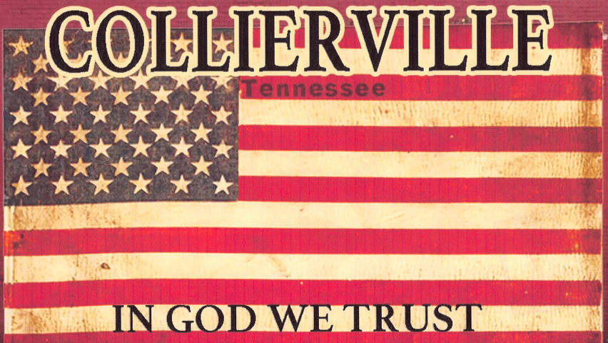 <strong>The design of the mural is an American flag reading &ldquo;Collierville&rdquo;&nbsp; and &ldquo;In God we trust.&rdquo; The proposed mural would go on a building owned by Alderman John Stamps and Charles Hall, owner of Hewlett &amp; Dunn.</strong> (Courtesy Town of Collierville)