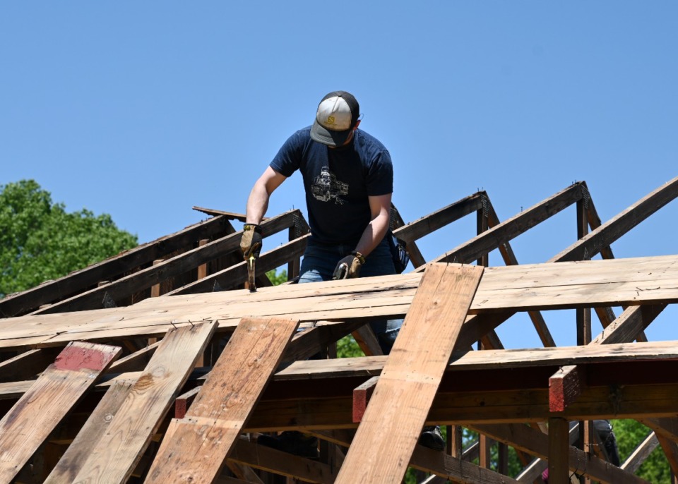 <strong>A team of friends and volunteers worked at the site of the former Tennessee Baptist Children&rsquo;s Home for more than two weeks dropping timber and rafter assemblies weighing thousands of pounds.</strong> (Robert Dye/Special to the Daily Memphian)