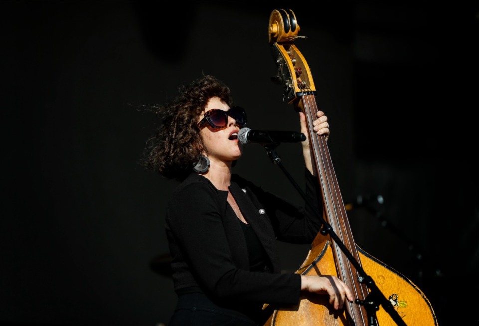 <strong>Amy LaVere performs on the first day of the Beale Street Music Festival on Friday, April 29, at Liberty Park.</strong> (Mark Weber/The Daily Memphian)