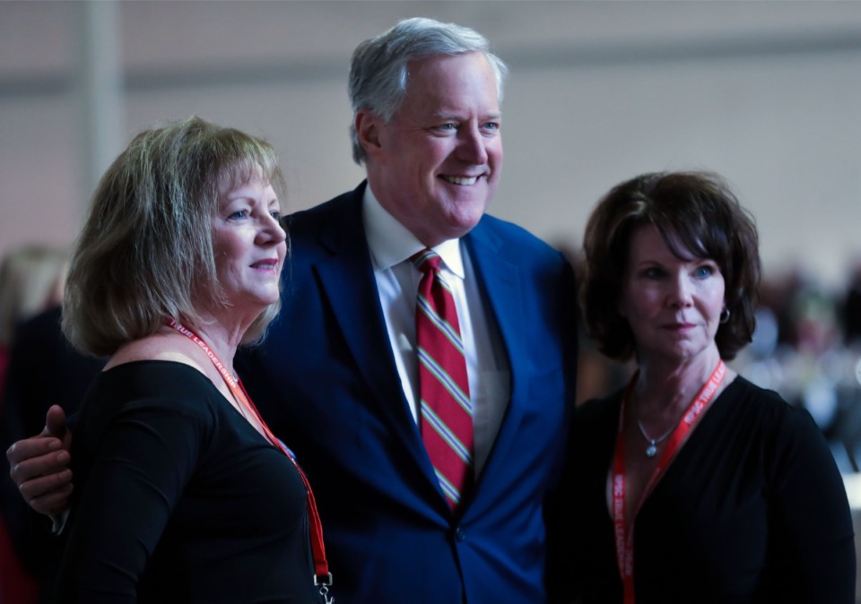 <strong>Former White House chief of staff Mark Meadows takes pictures with attendees at the Shelby County Republican Party's annual Lincoln Day Dinner on April 29, 2022.</strong> (Patrick Lantrip/Daily Memphian)