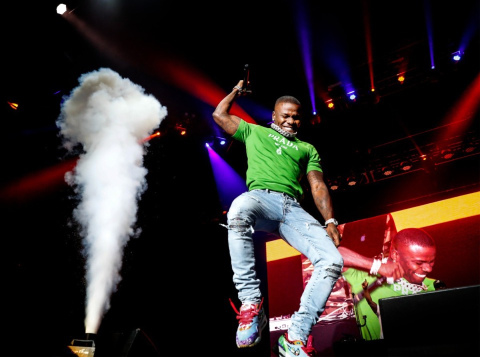<strong>DaBaby performs during the first day of Beale Street Music Fest on Friday, April 29, 2022, at Liberty Park.</strong> (Mark Weber/The Daily Memphian)