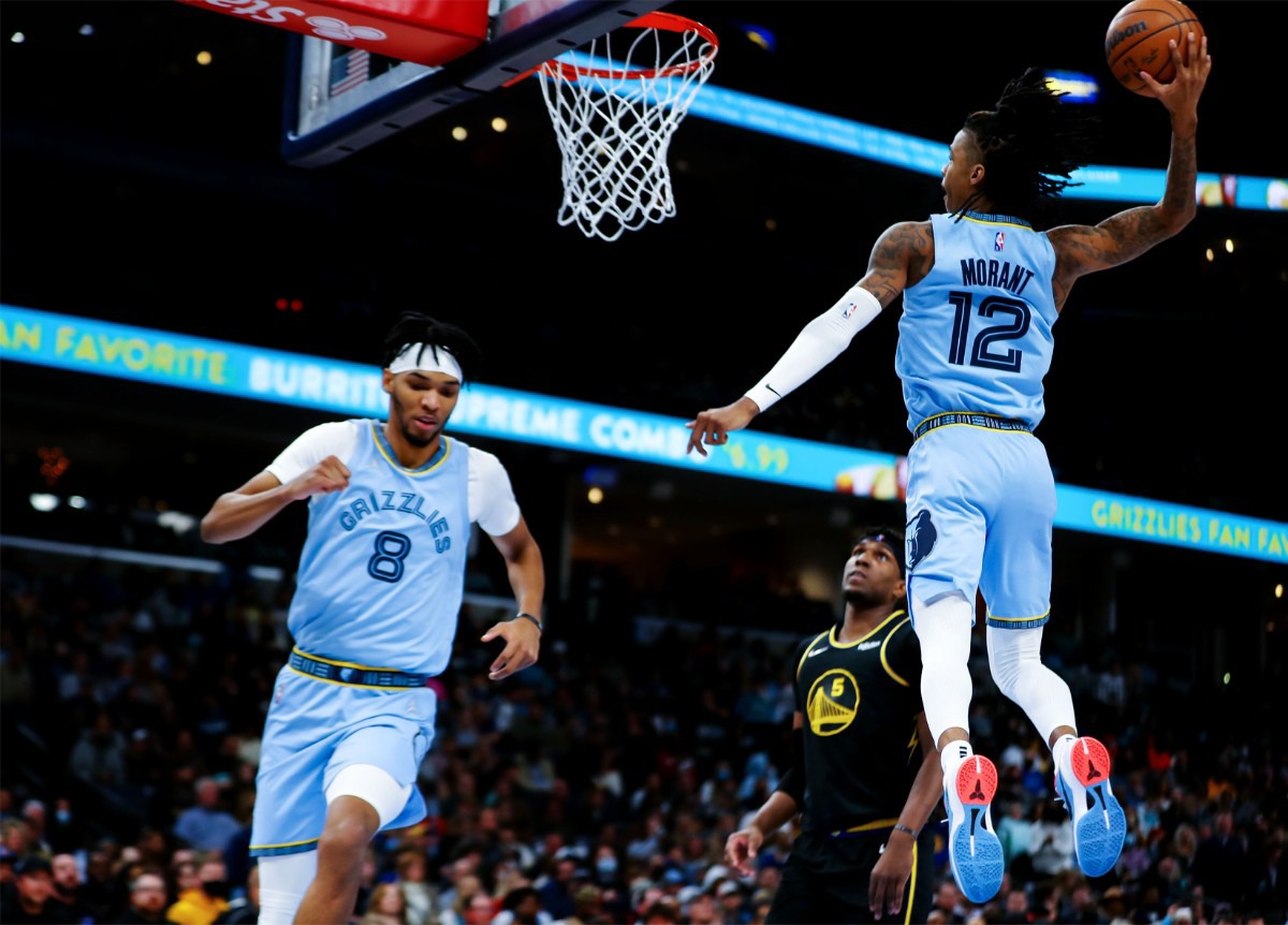NBA Playoffs Ja Morant slam dunk video, Memphis Grizzlies beat