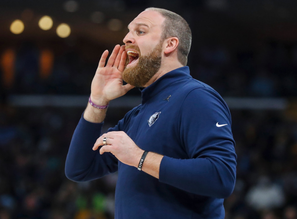 <strong>Memphis Grizzlies head coach Taylor Jenkins during action against the Golden State Warriors on Sunday, May 1, 2022.</strong> (Mark Weber/The Daily Memphian)