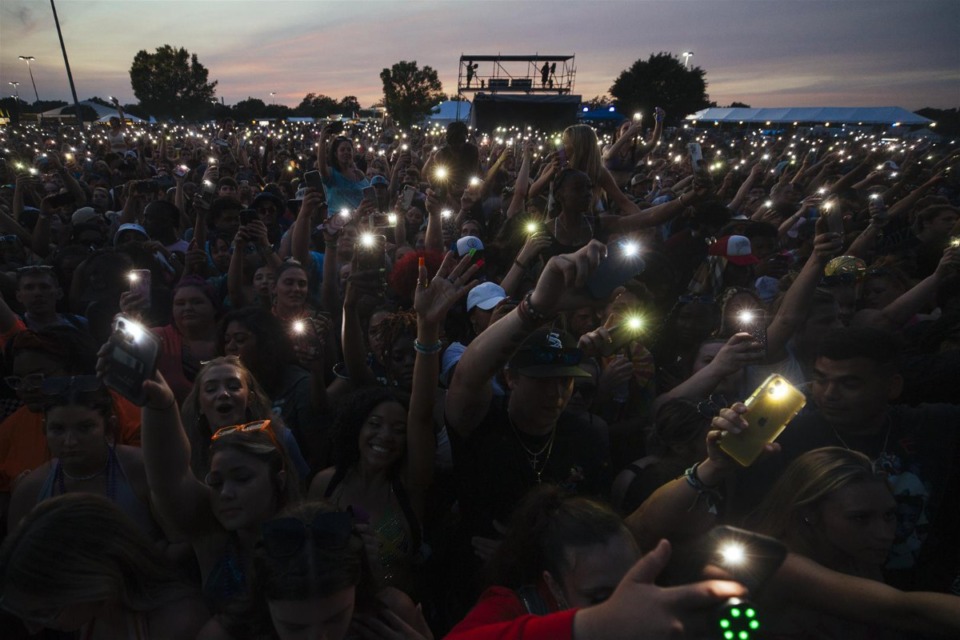 <strong>Fans cheer for MoneyBagg Yo at Beale Street Music Festival on Sunday May 1, 2022.</strong> (Louis Tucker/Special to The Daily Memphian)