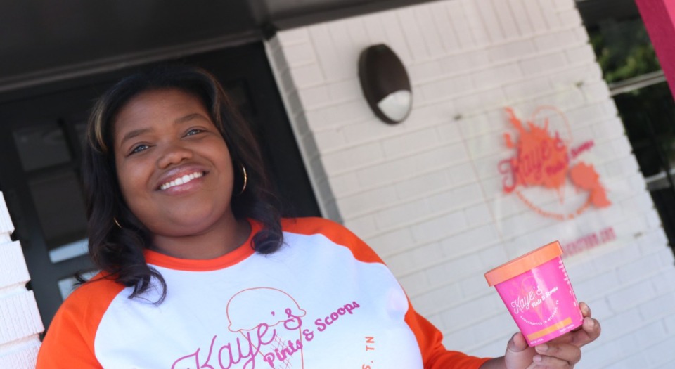 <strong>Kaye&rsquo;s Pints &amp; Scoops owner Kiamesha Wilson opened her ice cream shop, located at 2089&nbsp;Winchester Road in Whitehaven, on Friday, May 6. Patrons will be able to order online and beginning in June will have the option to have ice cream delivered to their doorstep.</strong> (Neil Strebig/The Daily Memphian)