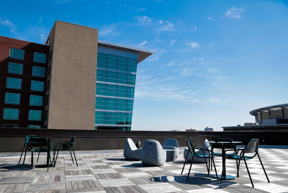 <strong>FedEx Global Logistics opened its Downtown Memphis headquarters in April. This is a view from its rooftop.</strong> (Patrick Lantrip/Daily Memphian)