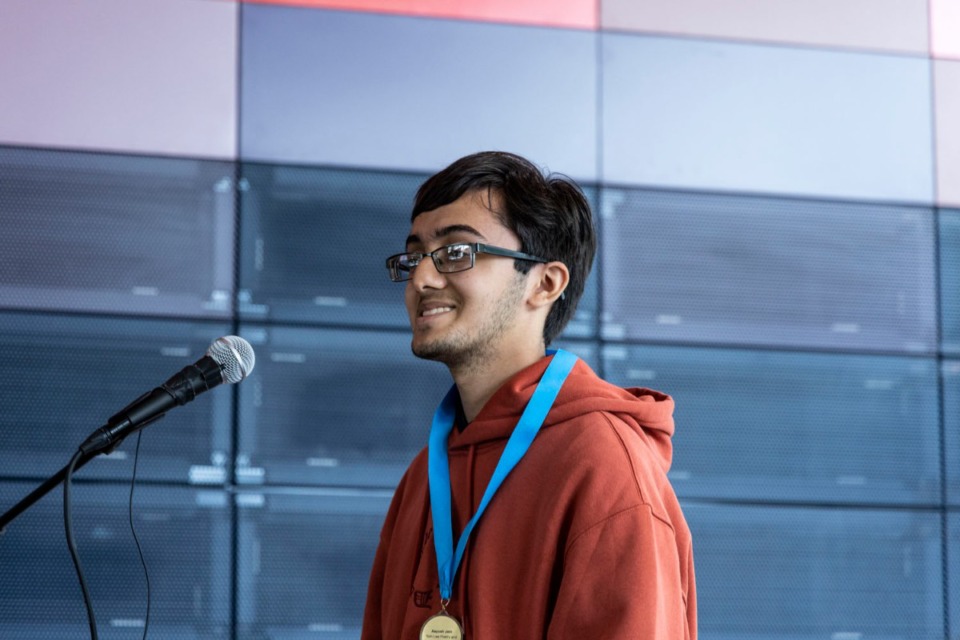 <strong>&ldquo;Tom Lee did it by himself and that&rsquo;s even more inspirational,&rdquo; said Aayush Jain, a White Station High School student who won first place in the Tom Lee Poetry and Spoken Word Contest.</strong> (Brad Vest/Special to The Daily Memphian)