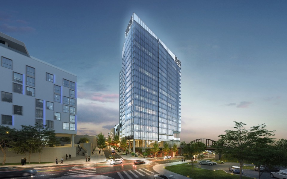 <strong>The Grand Hyatt Hotel has plans to include 365 hotel rooms, 36,000 square feet of meeting and event space and one restaurant.&nbsp;</strong>(Courtesy Carlisle Corp.)