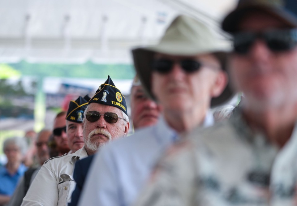 <strong>More than 100 veterans were present Friday, May 13, 2022, for the groundbreaking at the Tennessee State Veterans Home in Arlington.</strong> (Patrick Lantrip/The Daily Memphian)