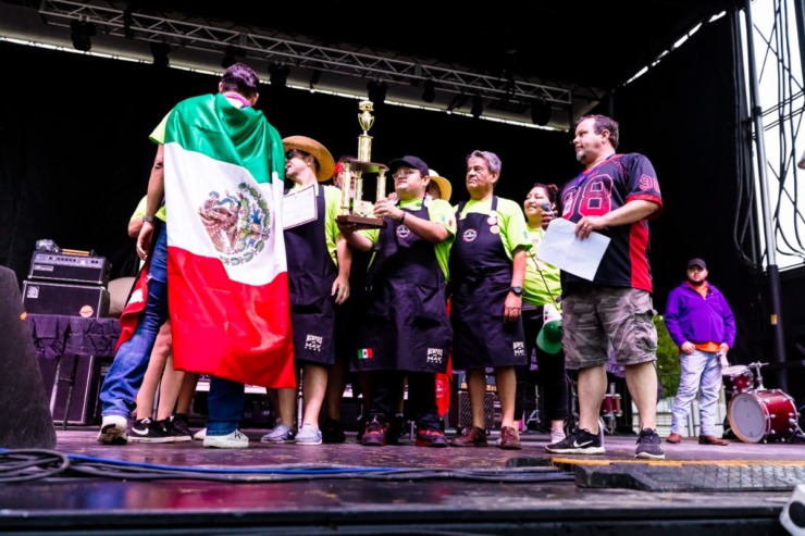 <strong>Mexico BBQ Team celebrates winning third place in the beef category.</strong> (Ziggy Mack/Special to The Daily Memphian.)