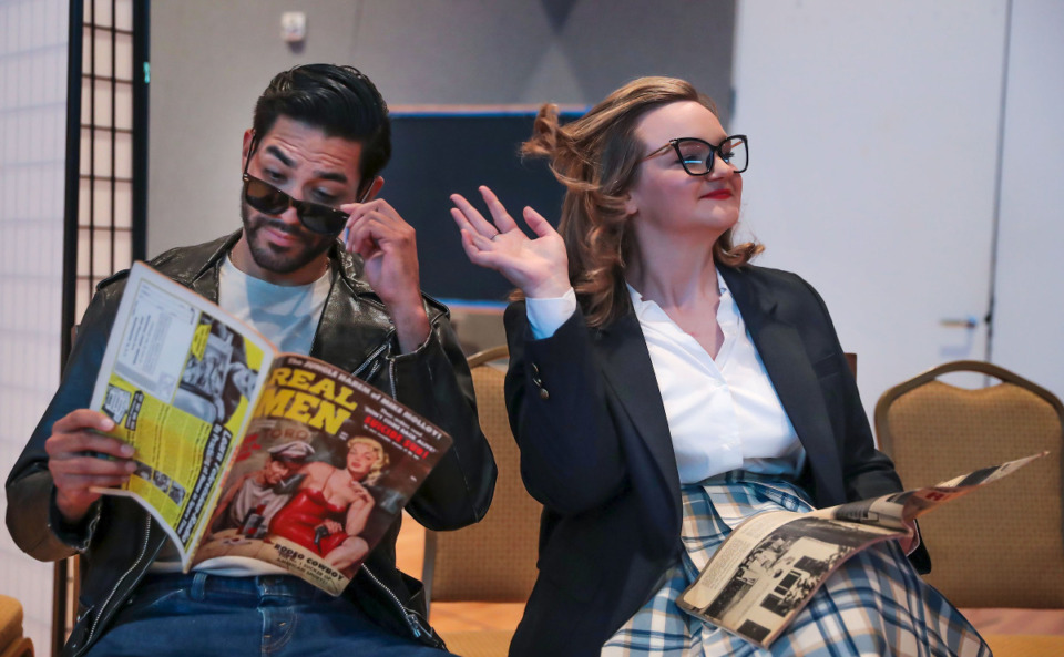 <strong>Sergio Mandujano and Keely Futterer get into character for an upcoming performance of &ldquo;Cos&igrave; fan tutte&rdquo; during a rehearsal at Clark Opera Memphis Center.</strong> (Patrick Lantrip/Daily Memphian)