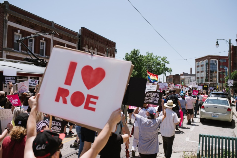 <strong>About 200 abortion-rights advocates marched in Downtown Memphis Saturday. if the U.S. Supreme Court overturns Roe v. Wade, the 1973 decision that legalized abortion nationwide, a Tennessee law banning abortions would go into effect.&nbsp;</strong>(Lucy Garrett/Special to The Daily Memphian)