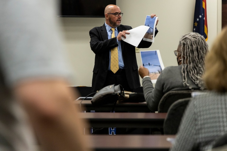 <strong>Ken Adams, mayor of Olive Branch, speaks during the Olive Branch Beautification Committee meeting.</strong>&nbsp; (Brad Vest/Special to The Daily Memphian)