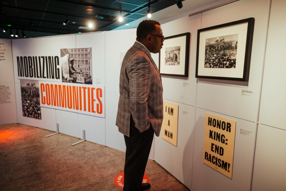 <strong>Stanley Scott checks out the exhibit &ldquo;Solidarity Now! 1968 Poor People&rsquo;s Campaign&rdquo; that opened Sunday at the National Civil Rights Museum.</strong> (Ziggy Mack/Special to The Daily Memphian)