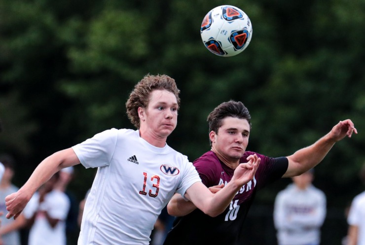 <strong>Collierville junior Ryan Anthony (16) chases down a loose ball during a May 24, 2022 state championship tournament match against Knoxville</strong> <strong>West in Murfreesboro, Tennessee.</strong> (Patrick Lantrip/Daily Memphian)