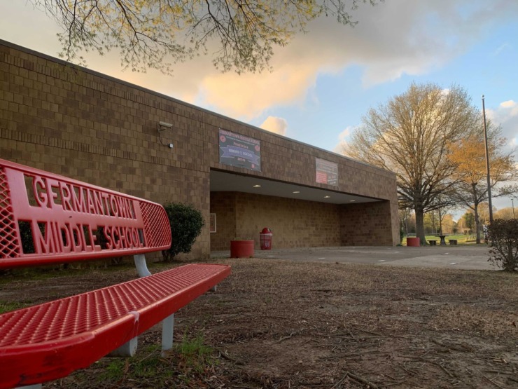 Germantown Middle School on March 25, 2021. Tennessee Gov. Bill Lee has signed a bill&nbsp;that could impact the ownership and operation of Germantown&rsquo;s namesake schools.&nbsp;(Abigail Warren/Daily Memphian file)