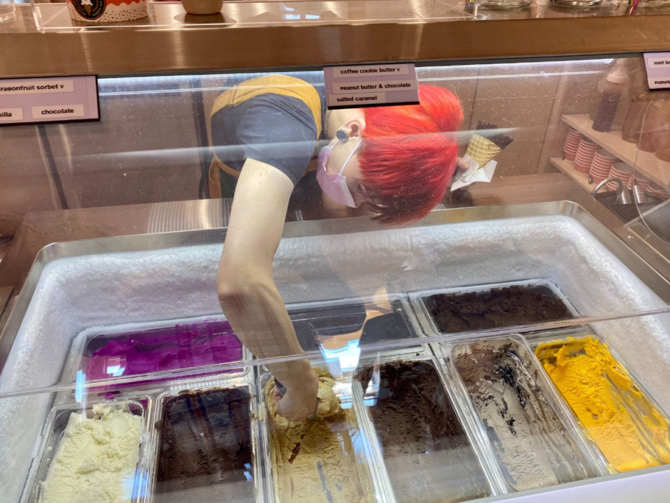 <strong>A worker at Binghampton&rsquo;s Sugar Ghost scoops ice cream, all made in-house.</strong> (Chris Herrington/The Daily Memphian file)