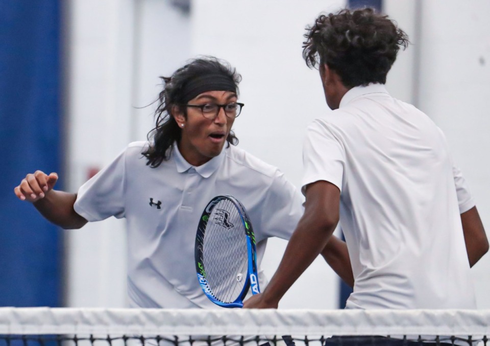 <strong>Lausanne freshman Sathvik Nath and his brother, Shreyas Nath, celebrate winning a state championship against USJ in Murfreesboro, Tennessee May 25, 2022.</strong> (Patrick Lantrip/The Daily Memphian)