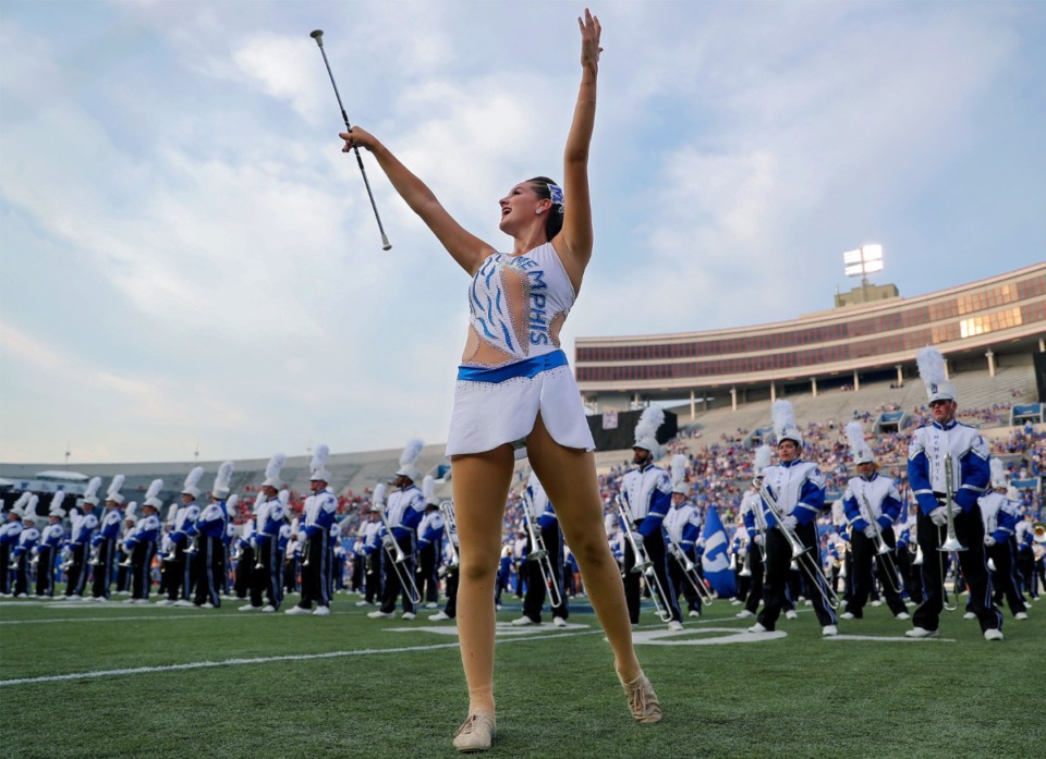 <strong>The University of Memphis band performs before a Sept. 4, 2021 game against Nicholls State at Liberty Bowl Memorial Stadium.&nbsp;The AutoZone Liberty Bowl game will be played at 4:30 p.m. Dec. 28 and aired on ESPN.</strong> (Patrick Lantrip/The Daily Memphian file)
