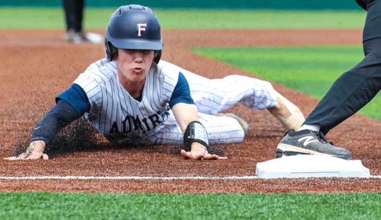 <strong>Farragut outfielder Jack Alley (7) slides into third in the Class 4A State Baseball championship game in Murfreesboro, Tennessee May 28, 2022.</strong> (Patrick Lantrip/Daily Memphian)