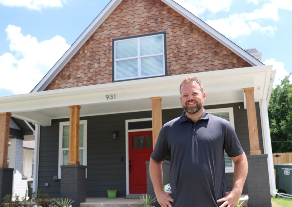 <strong>Brad Long of Inkan Builders stands outside of 931 Forest Avenue in Memphis on Tuesday, May 31, 2022.</strong> (Neil Strebig/The Daily Memphian)