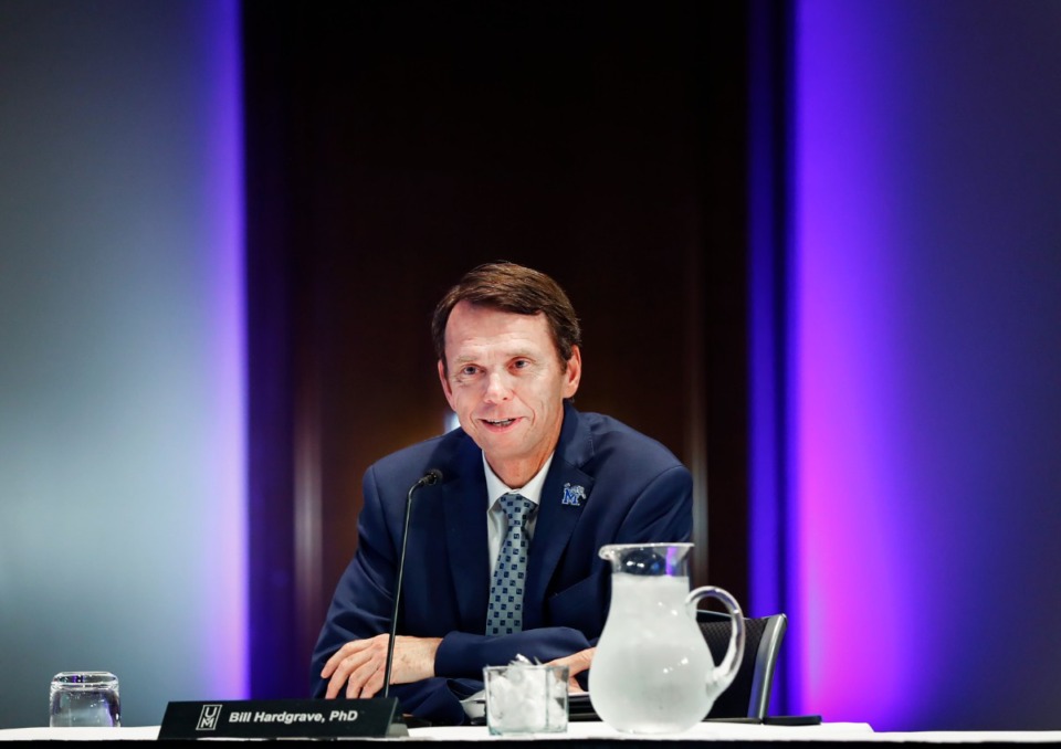 <strong>University of Memphis President Bill Hardgrave during a Board of Trustees meeting on Wednesday, June 1, 2022.</strong> (Mark Weber/The Daily Memphian)