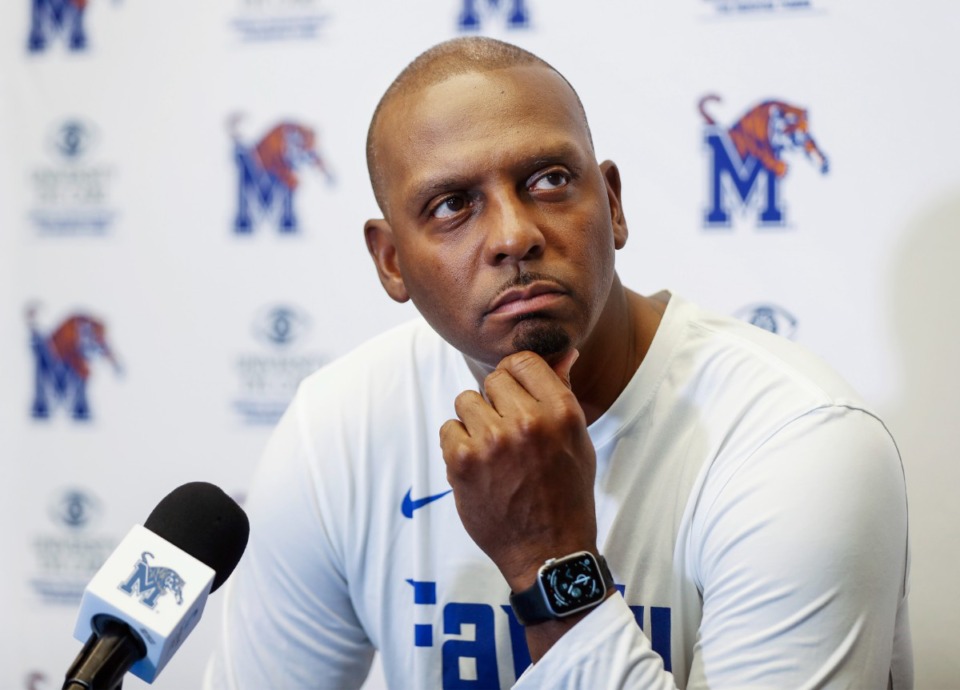 <strong>University of Memphis head basketball coach Penny Hardaway speaks during a press conference on Monday, July 12, 2021.</strong> (Mark Weber/The Daily Memphian)