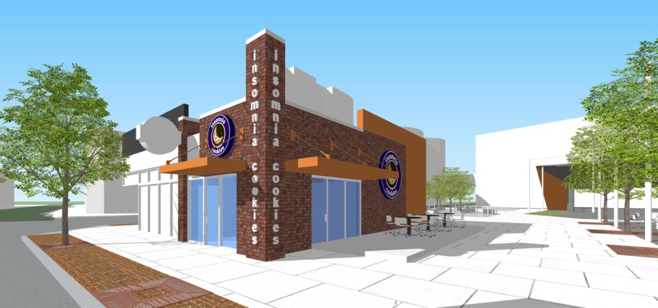 <strong>An architectural rendering shows what the first changes to Handy Park will look like from a view on Beale Street.</strong> (Rendering courtesy of brg3s architects)