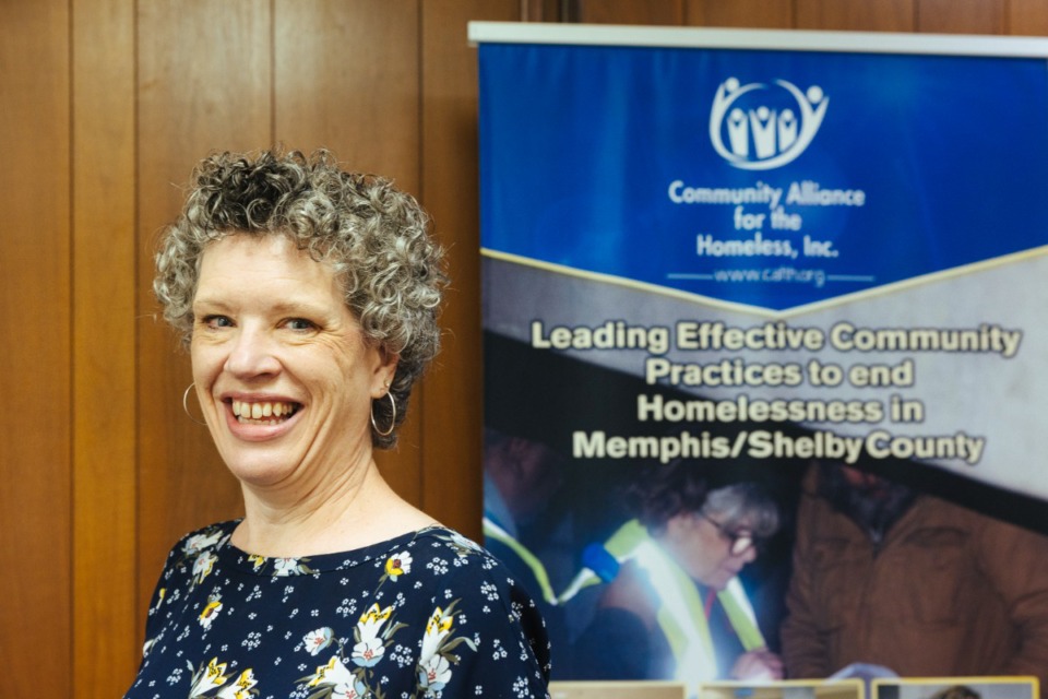 <strong>Since March, Pam Scarbrough has helped the Community Alliance for the Homeless distribute $15,000 worth of shoes.</strong> (Ziggy Mack/Special to The Daily Memphian)