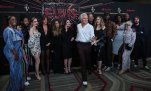 <strong>Director Baz Luhrmann jokes with reporters during a photo shoot Saturday with the &ldquo;Elvis&rdquo; cast at the Guesthouse at Graceland.</strong>&nbsp;(Patrick Lantrip/The Daily Memphian)