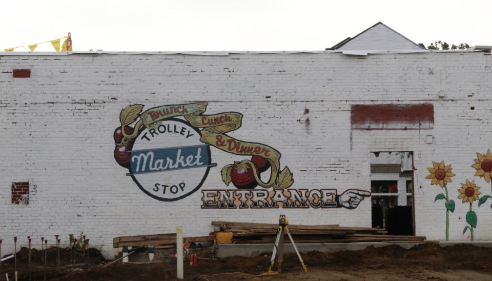 <strong>The mural outside the former Trolley Stop restaurant at Orleans Station in the Memphis Medical District.</strong> (Neil Strebig/The Daily Memphian)
