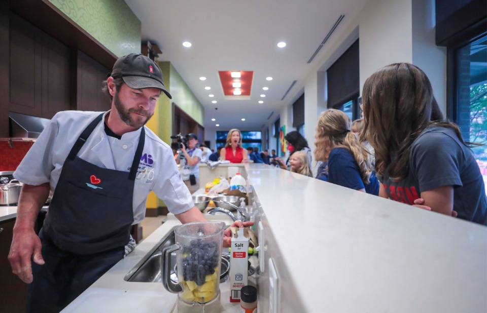 <strong>Russell Casey worked on his dish at the chef's breakfast competition at FedExFamilyHouse June 10, 2022.</strong> (Patrick Lantrip/Daily Memphian)