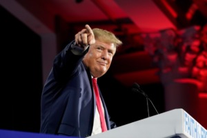<strong>&ldquo;Would anybody like me to run for president?&rdquo; former President Donald Trump asked the audience Friday at&nbsp;the Faith &amp; Freedom Coalition&rsquo;s annual gathering in Nashville, and again Saturday in Southaven.&nbsp;</strong>(AP Photo/Mark Humphrey)