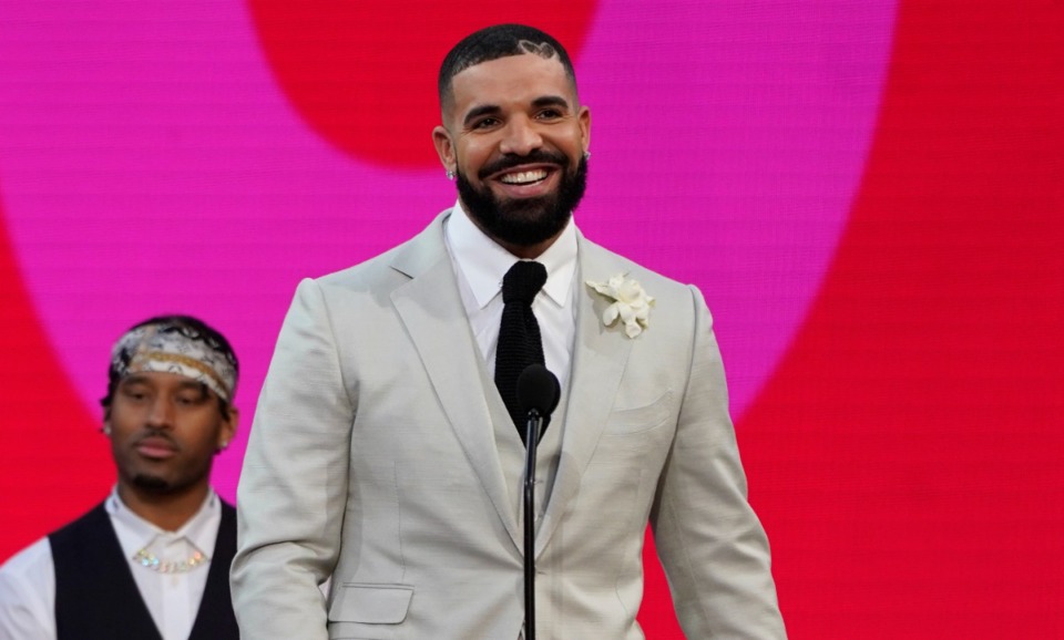 <strong>Drake accepts the artist of the decade award at the Billboard Music Awards on Sunday, May 23, 2021. The rapper recently released a song titled&nbsp;&ldquo;Jimmy Cooks,&rdquo; which samples Memphis rapper Playa Fly.</strong>&nbsp;(AP Photo/Chris Pizzello)