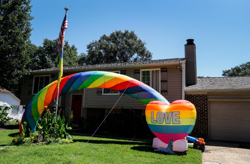 <strong>Yard decorations at the home of Nick Toombs on Monday, June 20, 2022, in Bartlett.</strong> (Mark Weber/The Daily Memphian)