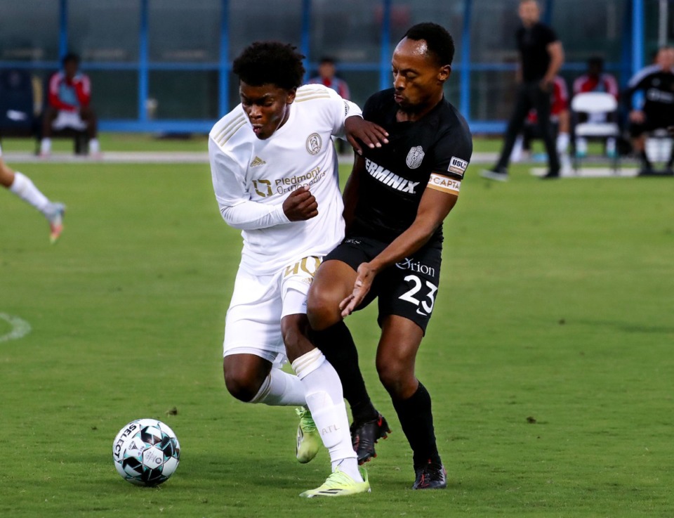 <strong>Memphis 901 FC captain Leston Paul (right, seen here Oct. 16) declared Memphis&rsquo; miserable heat to be &ldquo;beautiful weather&rdquo; after 901 FC downed Tulsa 2-0 June 22.</strong> (Patrick Lantrip/Daily Memphian file)