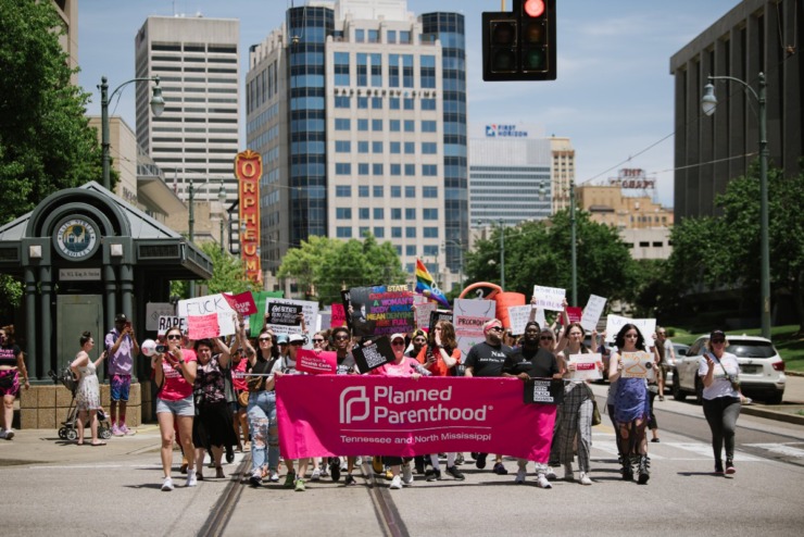 Protesters marched in support of Planned Parenthood on Saturday May 14. (Lucy Garrett/Special to The Daily Memphian)
