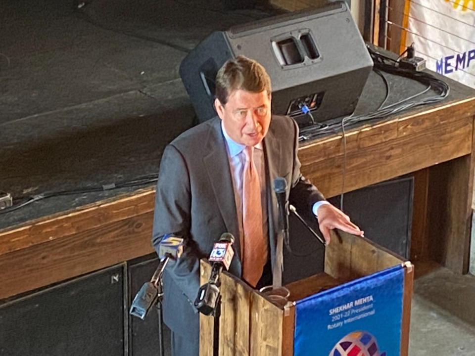<strong>U.S. Senator Bill Hagerty of Tennessee spoke to a group of 50 Tuesday at a Memphis Rotary Club luncheon near the University of Memphis.</strong> (Bill Dries/Daily Memphian)