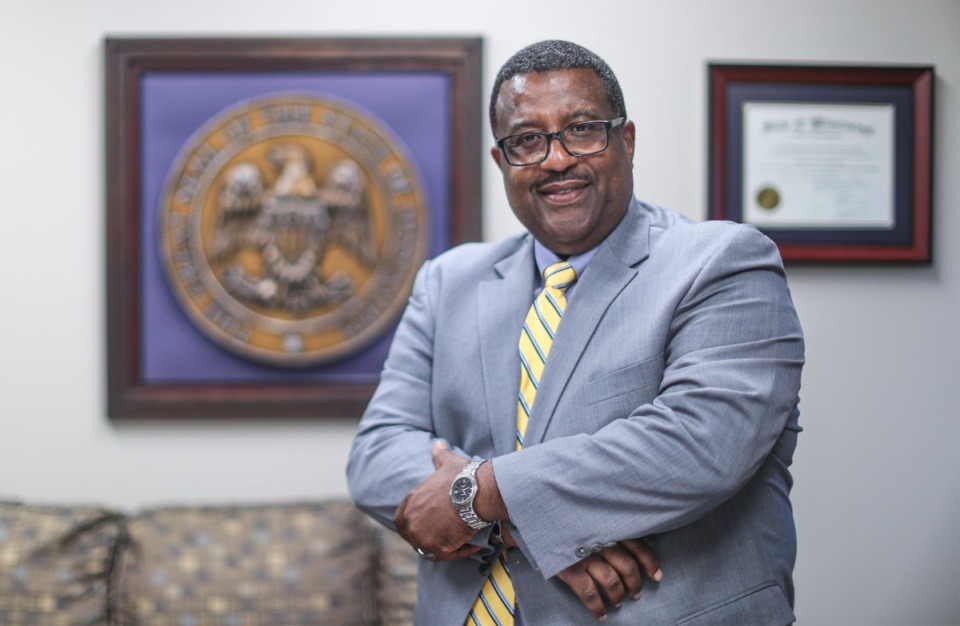 <strong>Outgoing Olive Branch police chief Don Gammage in the Olive Branch Police Department June 8, 2022.</strong> (Patrick Lantrip/Daily Memphian)