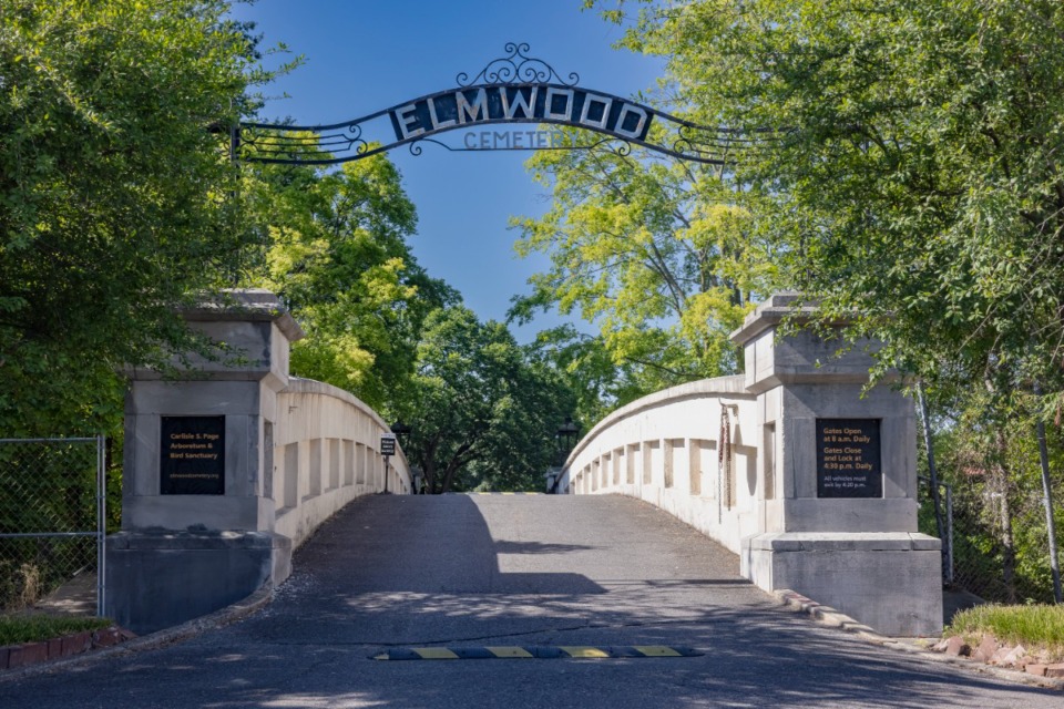 <strong>The Morgan Bridge that connects East Dudley Street to the cemetery grounds was designed by City of Memphis engineer J. A. Omberg and is listed on the National Register for Historic Places.</strong> (Ziggy Mack/Special to The Daily Memphian)