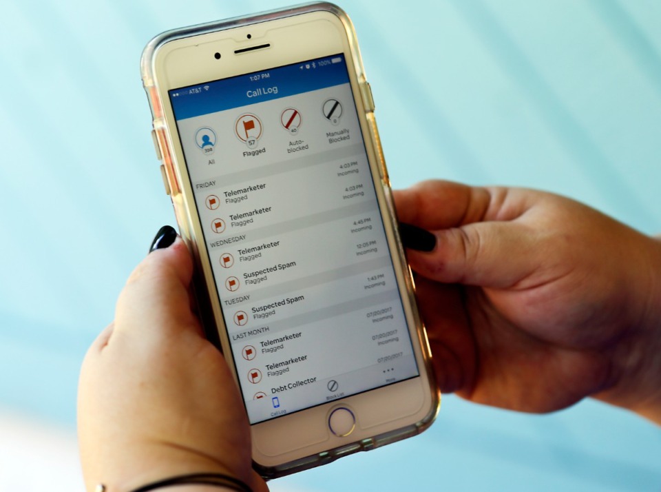 <strong>This Aug. 1, 2017, file photo, shows a call log displayed via an AT&amp;T app on a cellphone in Orlando, Florida.&nbsp;The Tennessee Bureau of Investigation is reviewing its system of alerting the public about potentially dangerous situations after many Tennessee cell phone users were deluged with alerts this week following police shootings. </strong>(AP Photo/John Raoux, File)