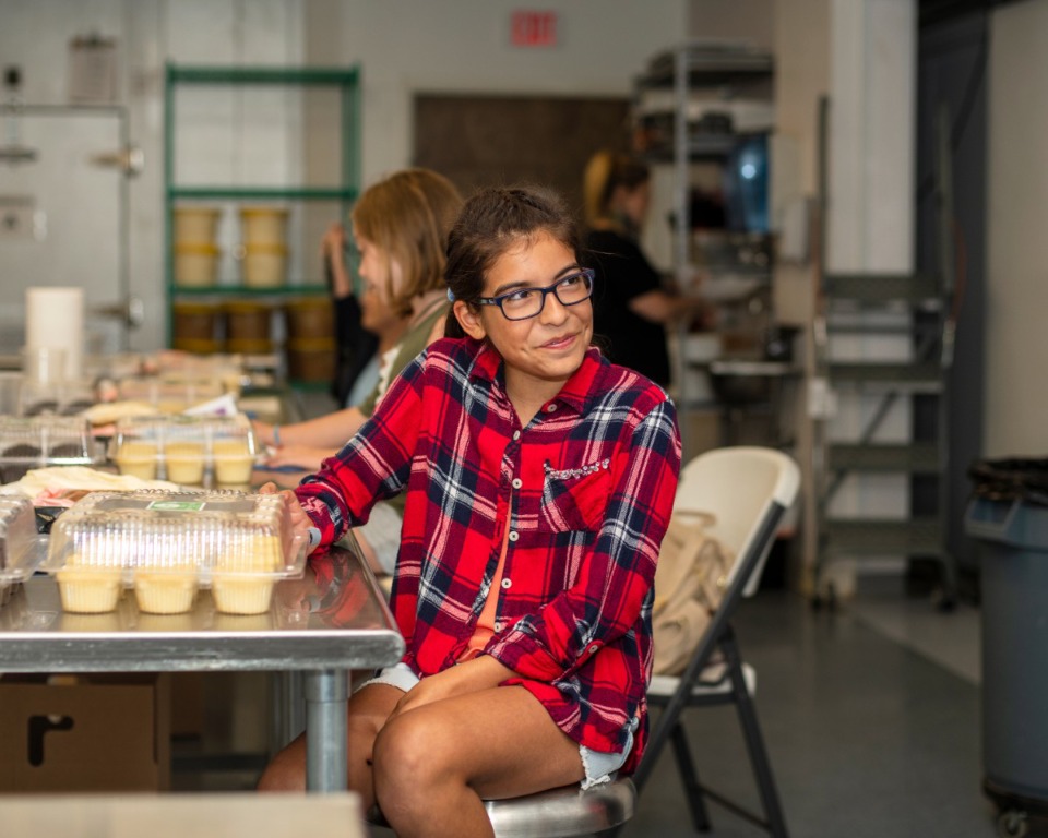 <strong>Evie Neves, 12, listens to the instructor during a kids class at Frost Bake Shop&rsquo;s production facility at 7876 Stage Hills Blvd. in Bartlett, where participants learn cake-decorating techniques.</strong> (Houston Cofield/Special to The Daily Memphian)